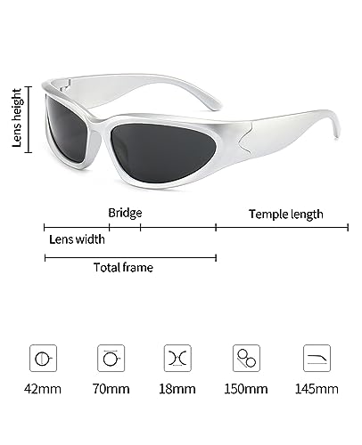 SOAR&EAGLE Y2K 3Pack Polarized sunglasses Wrap Around Men's Women's sunglasses Fashion Sport Shades Sun Glasses