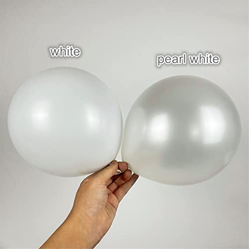 12 inch Pearl White Latex Balloons, 60 pcs Thick WhiteBalloons for Party Decorations (12inch Pearl white)