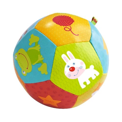 HABA Soft Baby Ball Tummy Time & Sensory Play - 4.5" Infant Play Ball Ideal for Crawling, for Babies 6 Months & Up