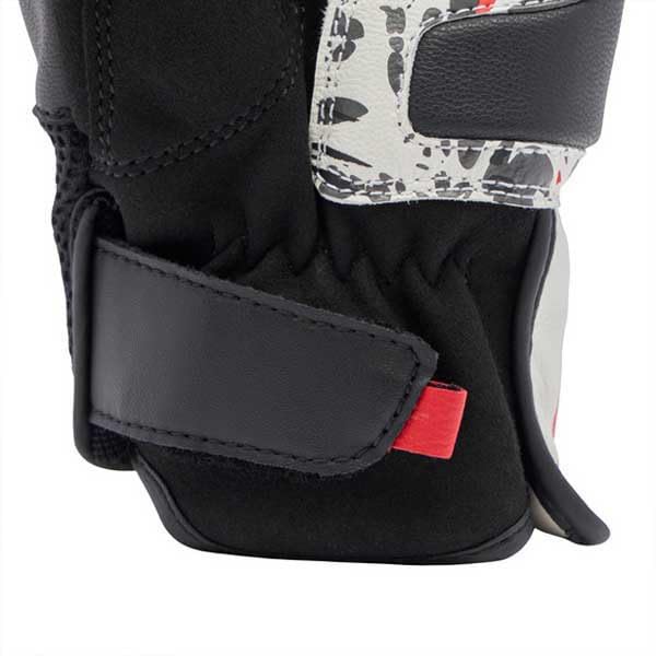 Dainese Mig 3 Unisex Leather Gloves Black/Red Spray/White - 3XL