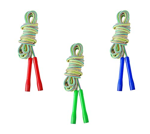 20FT LAON Korean Double Dutch Jump Rope, 20ft (6m) Long, Colorful Rainbow Braided Design Thick Rope with Non-Slip Handles,...