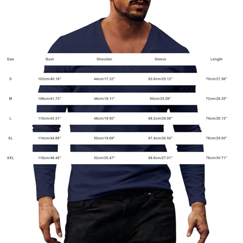 HJINGSUN Mens Long Sleeve Shirt V Neck Plain Shirts Lightweight Breathable Slim Muscle Tshirts Casual Spring Fall Tops 2026