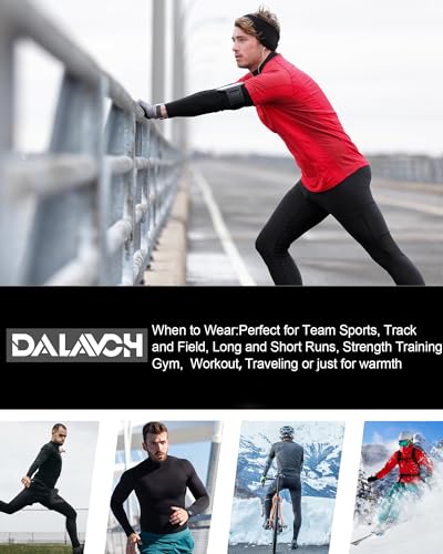 Dalavch 5 Pack Thermal Compression Shirts for Men Mock Turtleneck Long Sleeve Running Undershirt Base Layer Tops for Winter