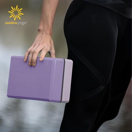 Sunshine Yoga 4" Striped Yoga Block, 10 Pack Bulk EVA Foam Yoga Blocks, Firm and Supportive Yoga Brick, Balance Foam for S...