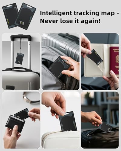 CooAoo Wallet Tracker Card Android, IP68 Waterproof Smart Card Luggage Tracker Compatible with Google Find Hub (Android On...