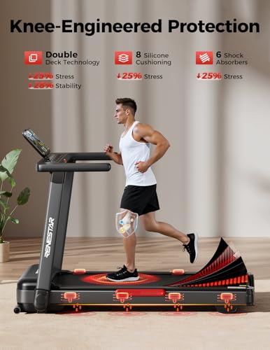 Renestar Treadmill with 25% Auto Incline - 3.5HP Treadmills for Home Office - Running Jogging Walking, 8.5MPH Max Speed, E...