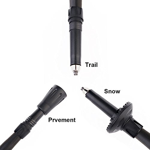 Travel Folding Trekking Hiking Pole with Carrying Case,Collapsible Cane Adjustable Walking Stick Portable Mobility Aid for...