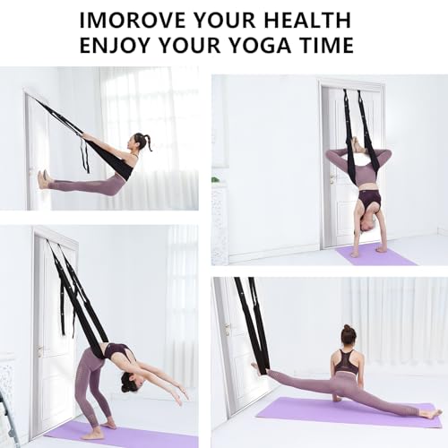 Yoga Stretching Strap, Leg Waist Back Bend Auxiliary Yoga Stretch Band, Upgraded Version with Door Anchor 2 Resistance Rop...