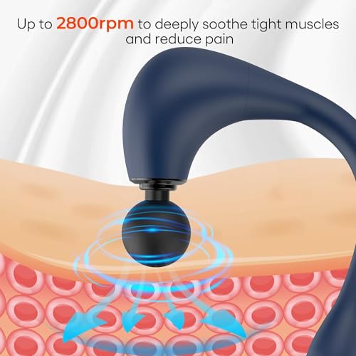INKEER Massage Gun Deep Tissue with Extended Handle Revolutionary U-Shaped Back Massager,Body Massager for Neck,Shoulder,L...