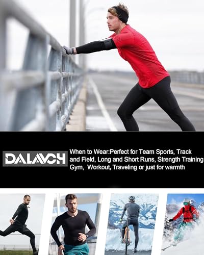 Dalavch 5 Pack Thermal Compression Shirts for Men Long Sleeve Running Gear Undershirt Base Layer for Winter Cold Weather
