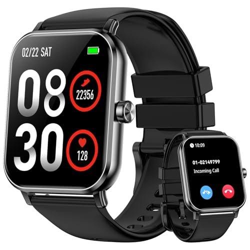 QONBINK Smart Watch, 1.85" HD Fitness Tracker with Bluetooth Calls, 5 ATM Waterproof, 24/7 Heart Rate/Sleep Monitor, Pedom...
