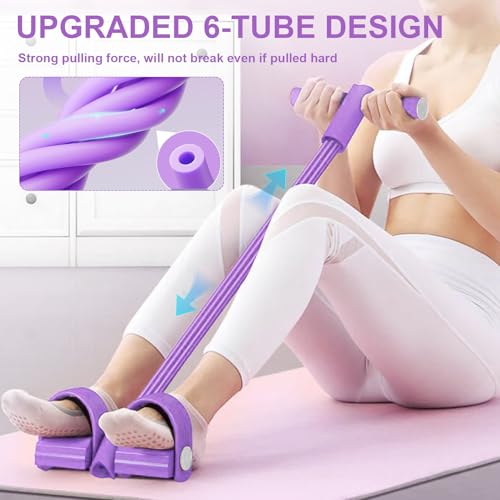 Foot Pedal 21 Fitness Resistance Bands-6 Tube Pedal Ankle Puller Upgraded Durable Resistance Bands with Handles Stretch Ba...