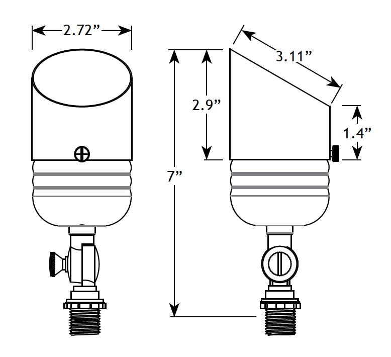 VOLT Outdoor Spotlights - 12V Fat Boy Stainless Steel - 20-Pack without LED Bulbs - Silver Finish