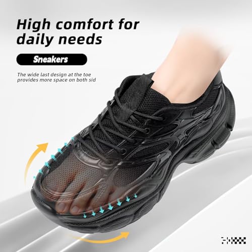 Women's Road Running Shoes Non Slip Ladies Walking Fashion Athletic Chunky Sneakers Work Gym Lightweight Mesh Soft Sole