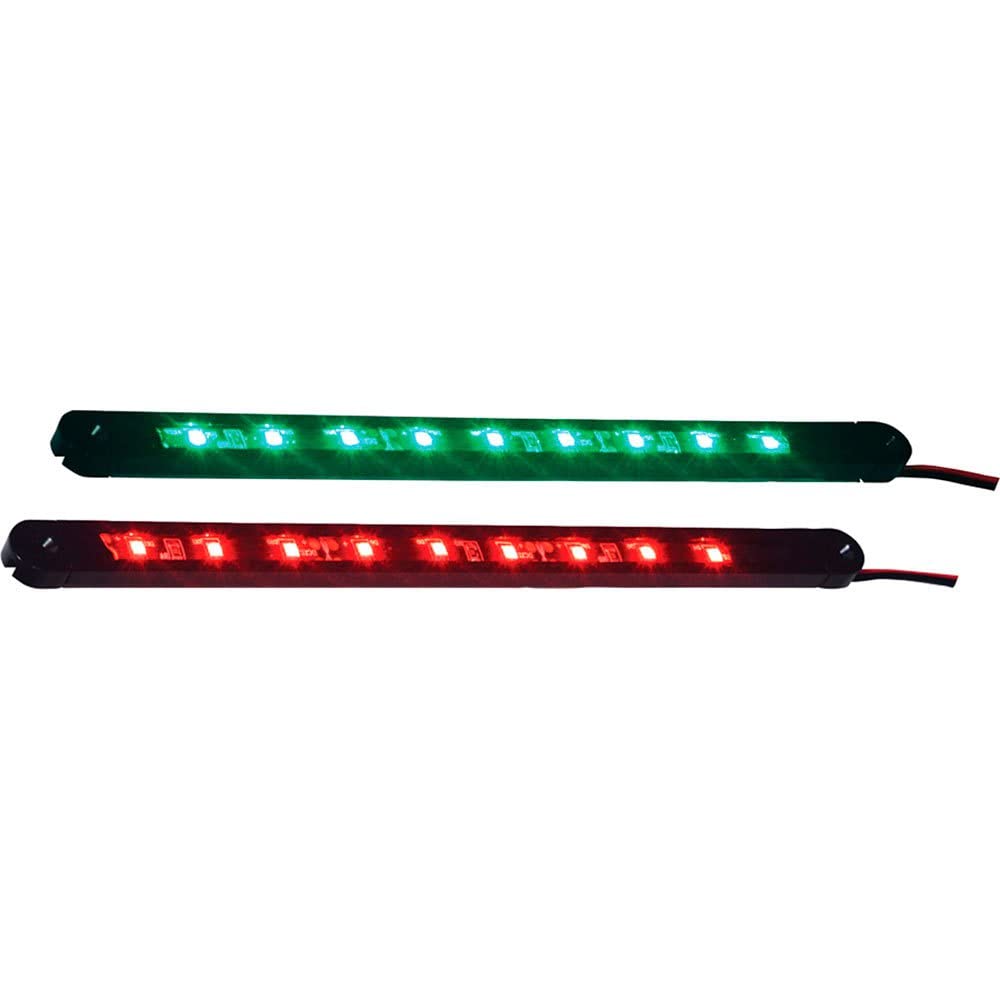 T-H Marine LED Flex Strip Bow Light Set, Red & Green, Model LED-52000-DP, Black Color