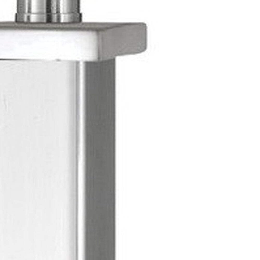 HomeRoots Metal USB Table Lamp with White Novelty Shade, 28 in., Model 524757, Nickel Finish