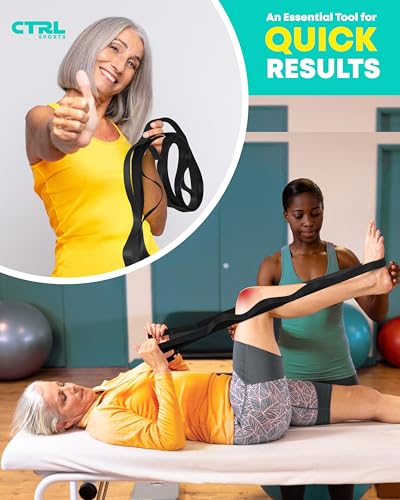 Stretching Strap Non Elastic Yoga Strap with Loops - Stretching Band for Physical Therapy, Stretch Bands for Exercise and ...