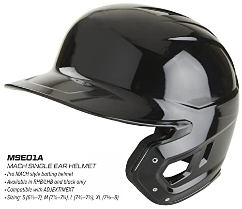Rawlings | MACH Single Ear Batting Helmet | Pro-Style Baseball Helmet | Right Hand & Left Hand Batter Options