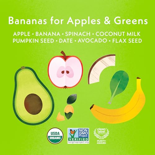 Once Upon a Farm Smart Blend Bananas for Apples & Greens Organic Snack Pouch, 3.2oz