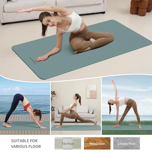 WOHAO Extra Thick 8mm Yoga Mat, 72"x28" Non Slip Exercise Mat, Reversible 2-Sided Dual Color Premium POE Material, with Ca...