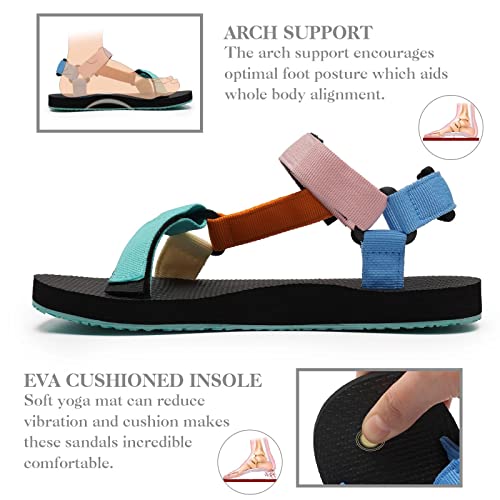 WateLves Womens-Sport-Sandals Hiking Sandals with-Arch-Support Webbing-Outdoor-Beach-Water-Sandals for Travel-Walking-Trek...