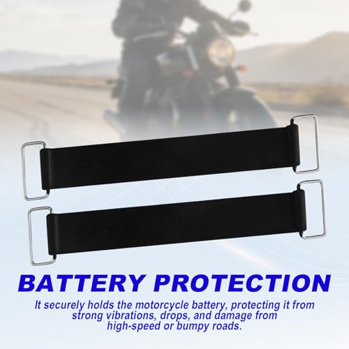 10pcs Motorcycle Battery Straps, Stretchable Rubber Band Tie Down Straps with Metal Buckles Scooter Battery Fixed Strap Ac...