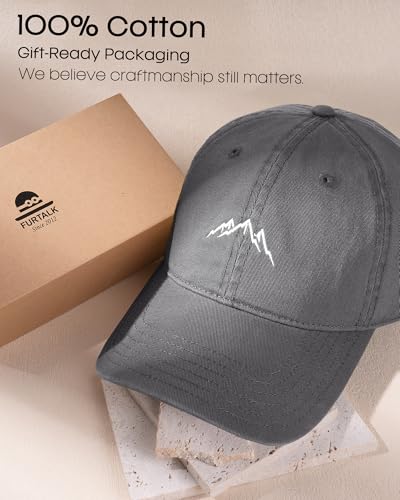 FURTALK Baseball Cap Men Mountain Embroidery Dad Hat Unstructured Soft Vintage Washed Cotton Outdoor Hats for Men