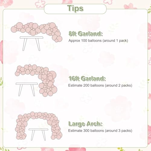 Sage Green Pink Gold Balloon Arch Kit 132Pcs Sage Green Pink Peach Ivory White Gold Clear Balloons for Boho Wildflower Bab...