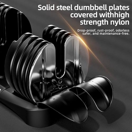Moveta Adjustable Dumbbells Set of 2,Free Weights Dumbbells Set,Adjustable Dumbbell Set,52.5 lbs pair 105 lbs,15 in 1,for ...