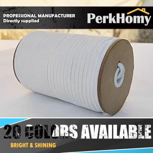 PerkHomy 200 Feet Cotton Rope 3/16" (5mm) Multi Purpose Utility Diamond Braided Cord, Natural Cotton for Clothes Line Camp...