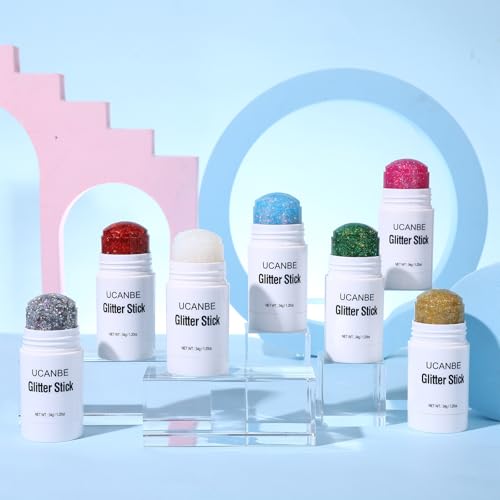 UCANBE Blue Body Glitter Stick for Singer Concerts Music Festivals, Face Glitter Makeup for Face Body Hair Eyes & Lips, Ch...