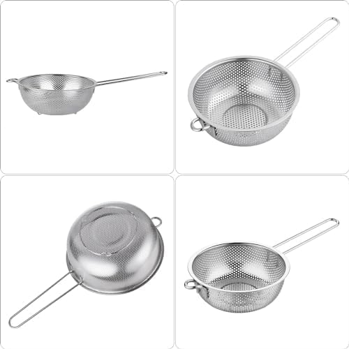 GREATLINK Fine Mesh Strainer and Colander for Kitchen with Handle, Stainless Steel Pasta Strainer/Kitchen Funnel/Collander/Sifter for Strain/Wash Vegetables, Fruits, Spaghetti, Rice (10")