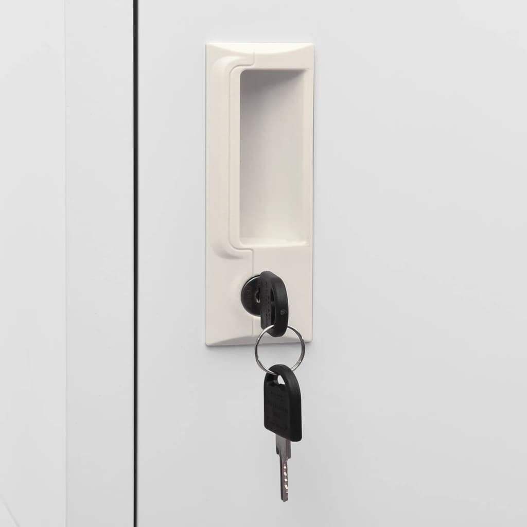 Metal Locker,Large Steel Locker Cabinet 38x45x180 cm, Lockable Door, Spacious Storage with Shelf & Hanging Bar, Ideal for Sports & Company Changing Rooms, Name Card Holder Included
