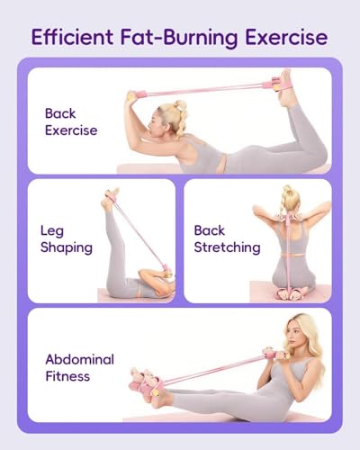 Multifunction Tension Rope, 6-Tube Elastic Yoga Pedal Puller Resistance Band, Natural Latex Tension Rope Fitness Equipmen...