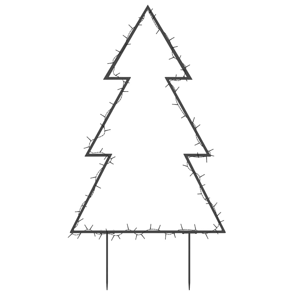vidaXL Christmas Light Decoration with Spikes, 80 LEDs, 23.6in Warm White, Black Iron, Model 357719