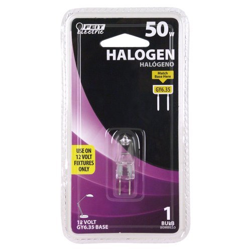 Feit Electric 50-Watt T4 Jc Halogen Bulb, Clear Glass, Bi-Pin Base, 1 Count