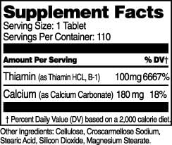 Vitamin B-1 100 Mg (3 Pack) (110 Tabs Per Pack)