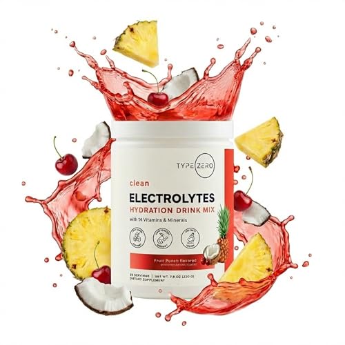 Type Zero Clean Electrolytes Hydration Powder Drink Mix + 14 Essential Vitamins & Minerals - Sugar Free, Zero Artificial I...