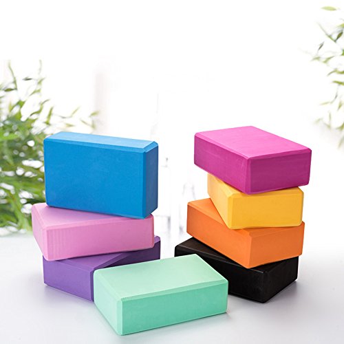 Dofover Set of 2 Yoga Blocks EVA Foam Exercise Bricks Provides Stability Balance and Support Improve Strength - 9 x 6x 3 i...