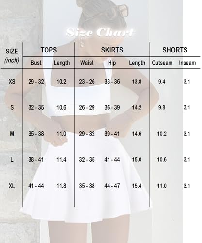 OZICERD Two Piece Tennis Skirt Sets for Women 2 Piece Mini Skirt Set Going Out Golf Skort Athletic Skirts Pickleball Outfit