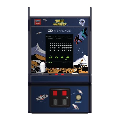My Arcade Space Invaders Micro Player Pro: Retro Games, 6.75" Mini Arcade Machine, Video Game Collectibles