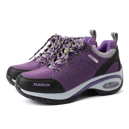 JEUROT Women's Fashion Sneakers Lace-Up Walking Shoes Comfortable Casual Athletic Non-Slip Running Fashion Sneakers