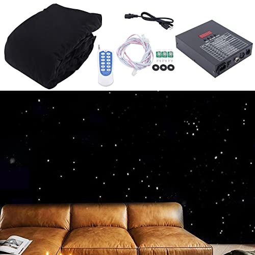 LED Backdrop, 13ft x 10ft Star Stage Light Curtain Velvet Starry Sky Cloth Foldable Wedding Stage Backdrop with DMX Remote...