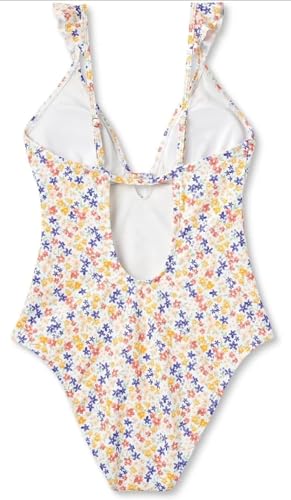 Shade & Shore Women's Ruffle Shoulder Plunge One Piece Swimsuit -