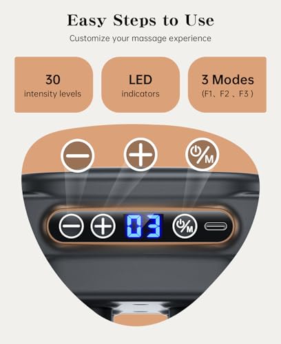 Jogfit 16 Head Massage Gun Set, Deep Tissue Muscle Massager with 3 Modes & 30 Intensities,Quiet Multi Head Massage Gun for...