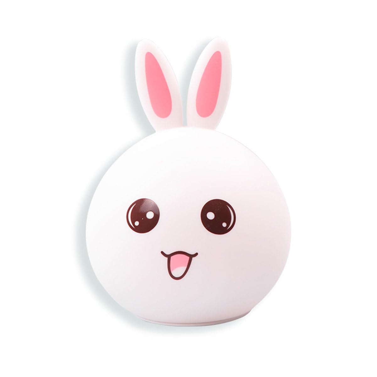 SUMESIRO Night Light for Kids White Rabbit Silicone Light Birthday Gifts for Girls Boys Plastic Nightlight Portable USB Recharge