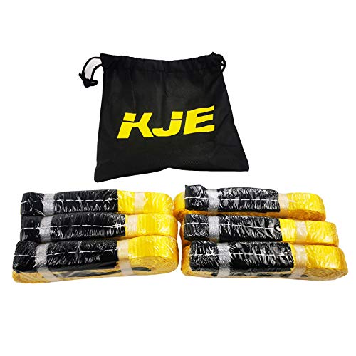 6 Pcs Lift Sling Straps 1" x8' Heavy Duty Lifting Sling Web Town Strap with 2 Reinforced Loops,5000lbs Break Strength,Wear...