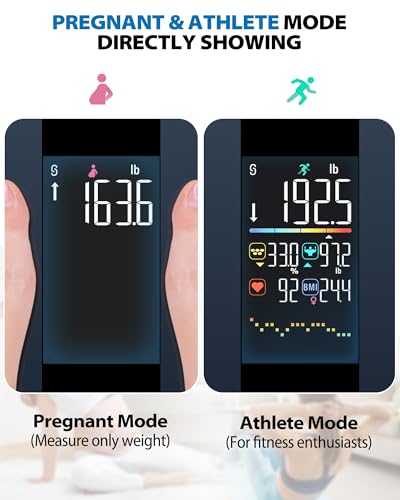 ABLEGRID Smart Body Fat Scale, Rechargeable Digital Bathroom Scale for Body Weight, Gradient Trends and Difference in Chan...