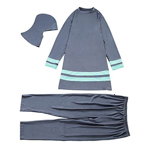 Plus Size Muslim Swimsuits for Women Modest Islamic Swimwear Burkini Full Cover Hijab Top Pants 3PCS Fat Bathing Suits