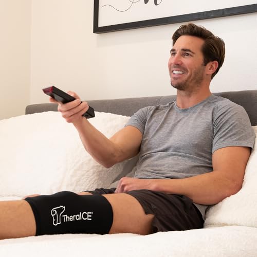 TheraICE Knee Ice Pack Wrap Compression Sleeve for Injuries, Reusable Gel Cold Packs Brace Also for Elbow, Ankle & Calf - ...